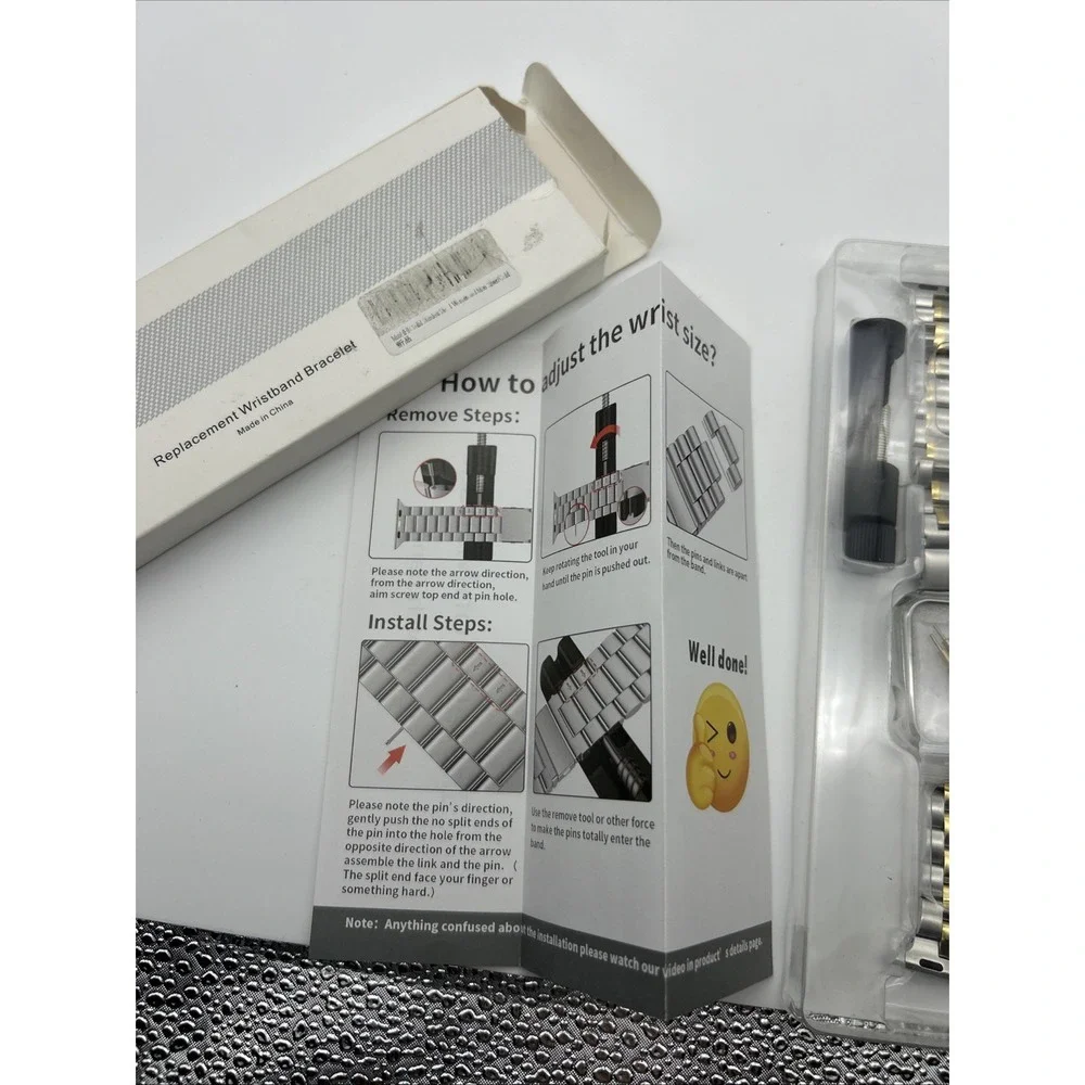 MioHHR Thin Stainless Steel Silver/‎ Gold Colored Smart Watch Band 38/40/45 mm